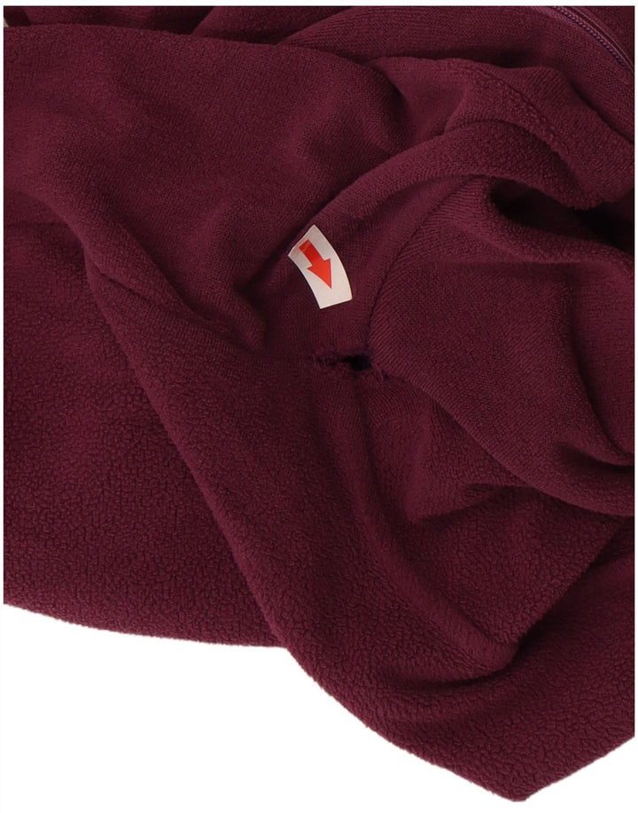 Maglione in pile da uomo Superga con zip e collo color block bordeaux medio