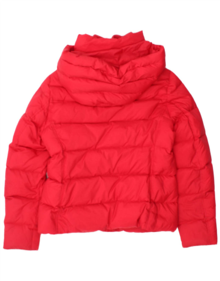 Giacca imbottita con cappuccio da donna Tommy Hilfiger UK 14 cotone rosso medio