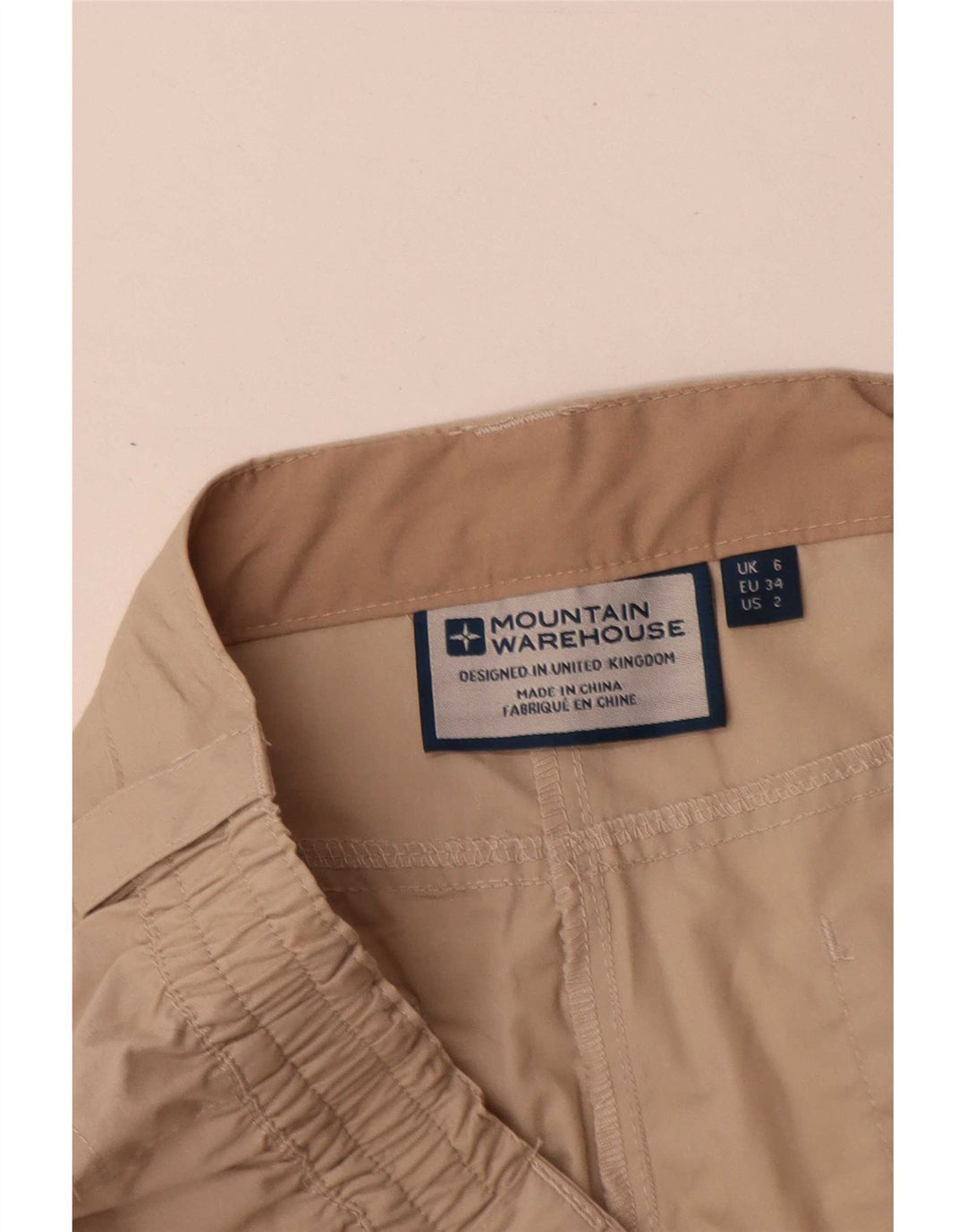Pantaloncini casual da donna Mountain Warehouse UK 6 XS W26 Poliestere beige