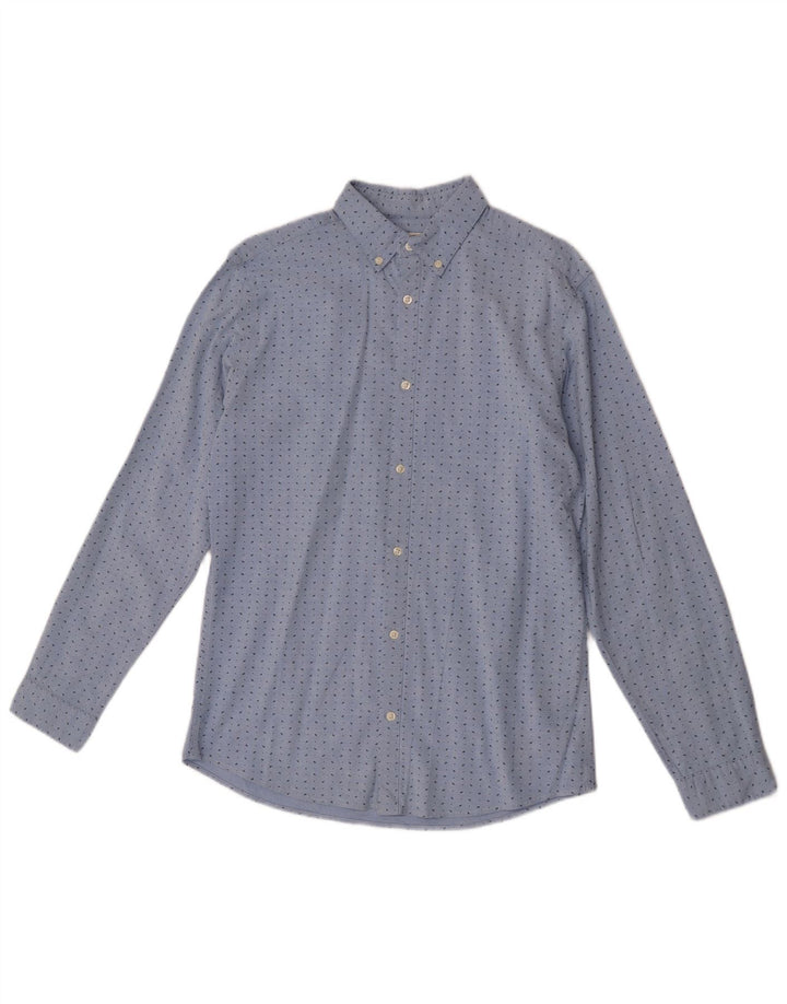 Camicia da uomo slim fit Jack & Jones in cotone maculato blu medio