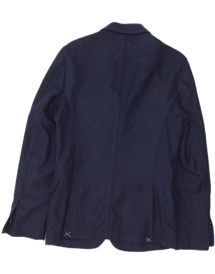 Giacca Blazer da Uomo a 2 Bottoni Trussardi Jeans IT 48 Blu Navy Medio