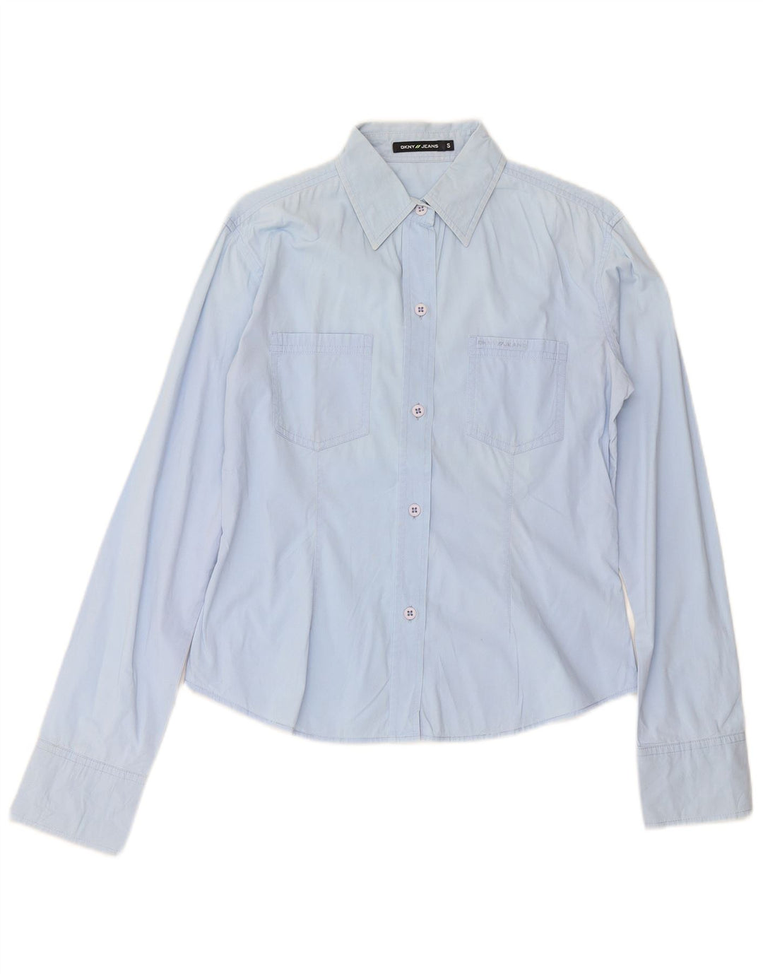Camicia da donna DKNY UK 10 piccola in cotone blu