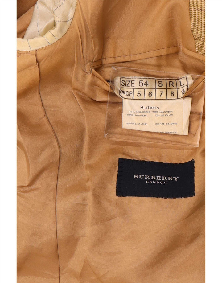 Giacca blazer da uomo a 3 bottoni Burberry IT 54 grande lana a quadri beige