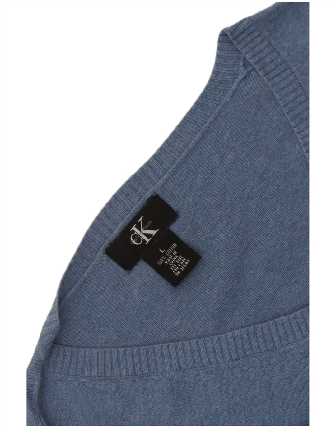Maglione maglione con scollo a V da uomo Calvin Klein grande cotone blu