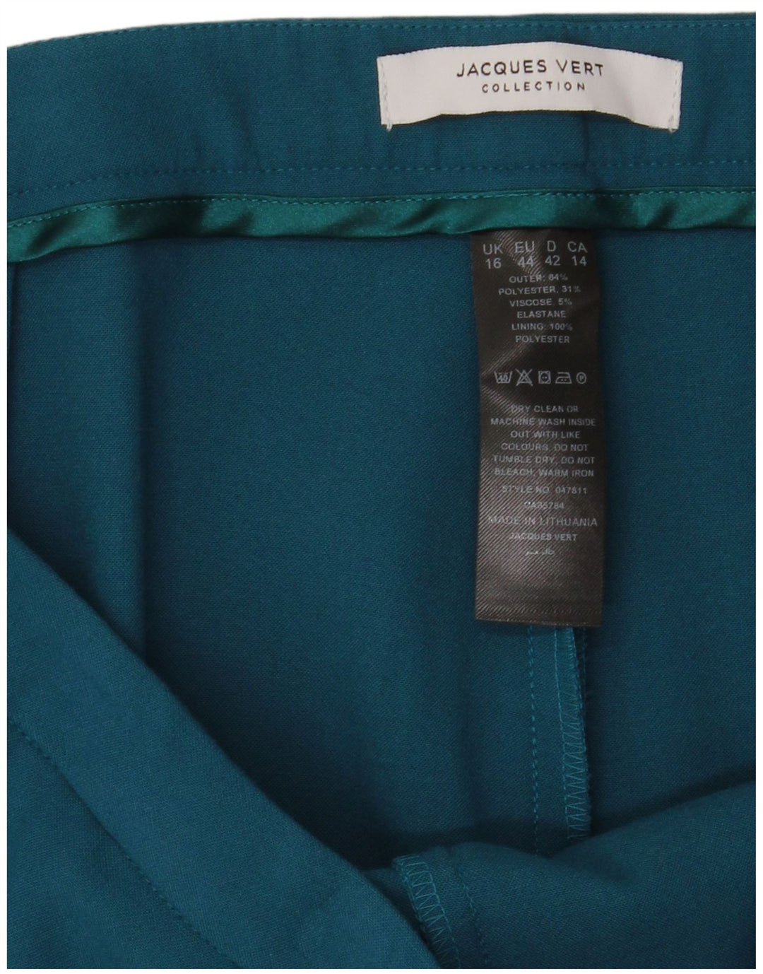 JACQUES VERT Pantaloni chino affusolati da donna UK 16 Large W36 L30 Blu
