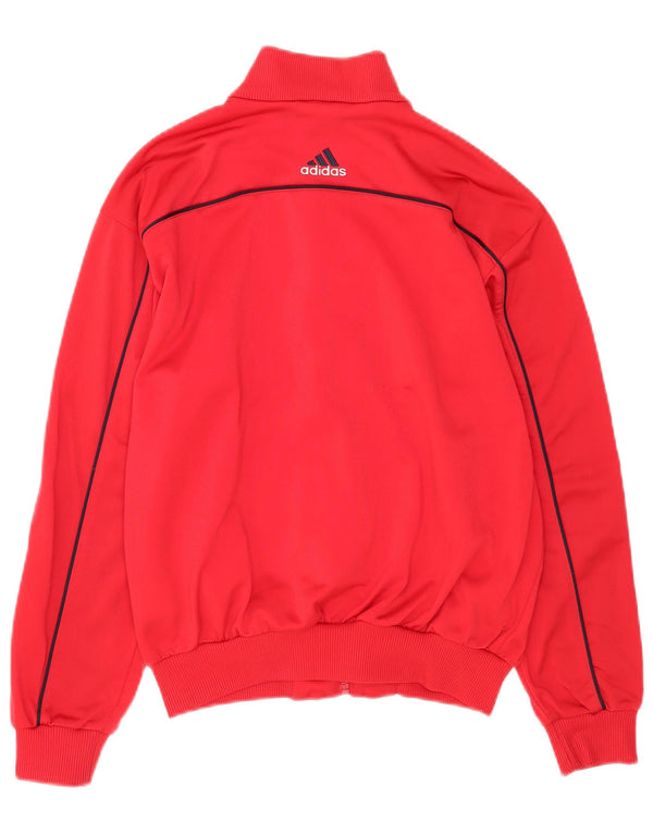 Giacca da tuta da ragazza Adidas 13-14 anni in poliestere color block rosso
