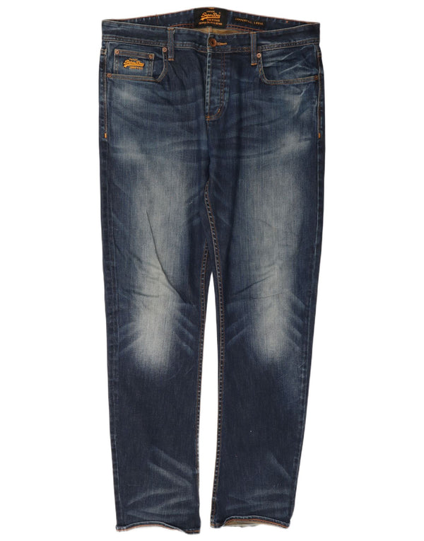Jeans larghi da uomo Superdry Copperfill W36 L34 cotone blu navy