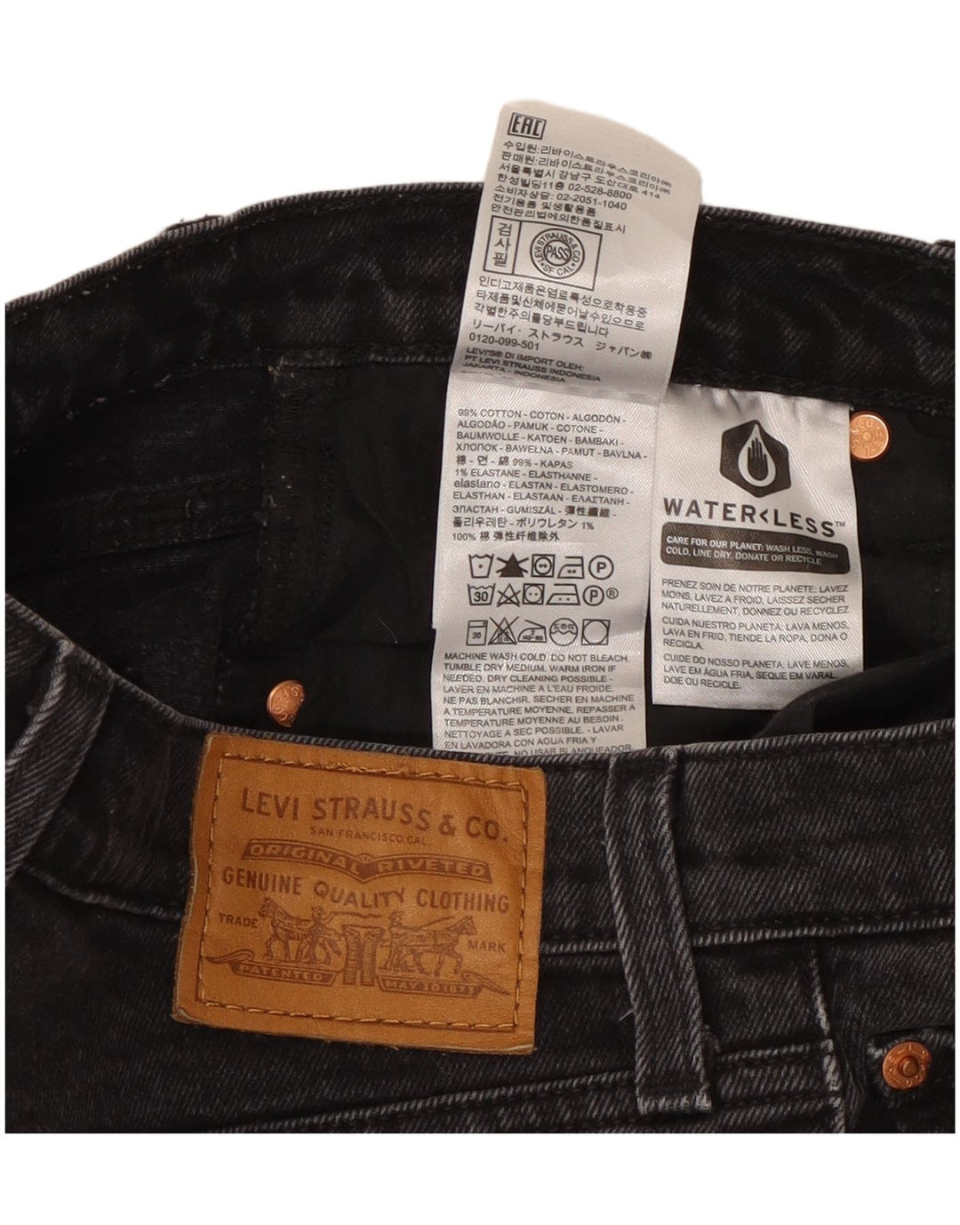 Pantaloncini di jeans da donna Levi's W29 cotone nero medio