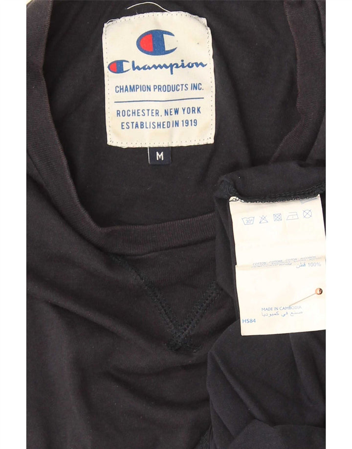 Top da uomo Champion a maniche lunghe in cotone blu navy medio