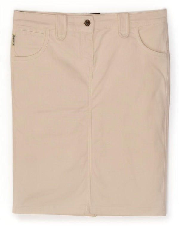 Gonna in denim da donna Armani UK 16 grande W34 cotone bianco sporco