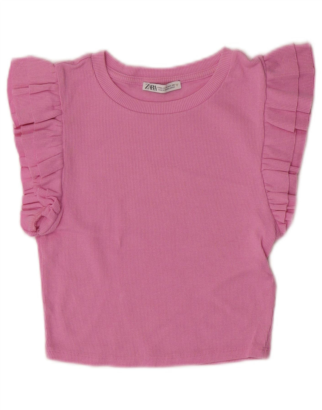 T-shirt corta da donna Zara UK 12 rosa medio
