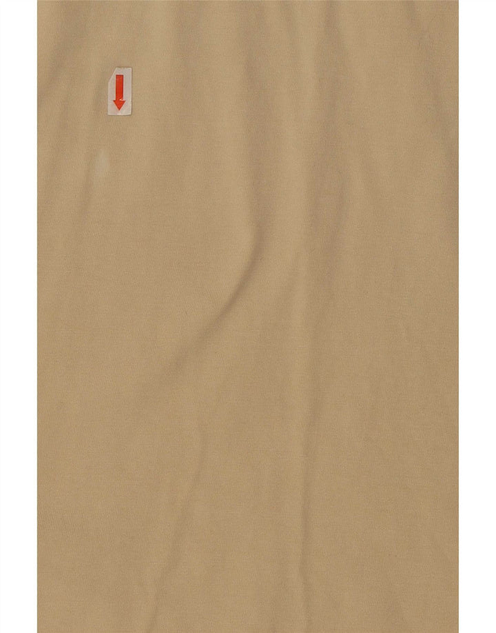 Camicia pullover militare a maniche corte vintage da uomo grande beige
