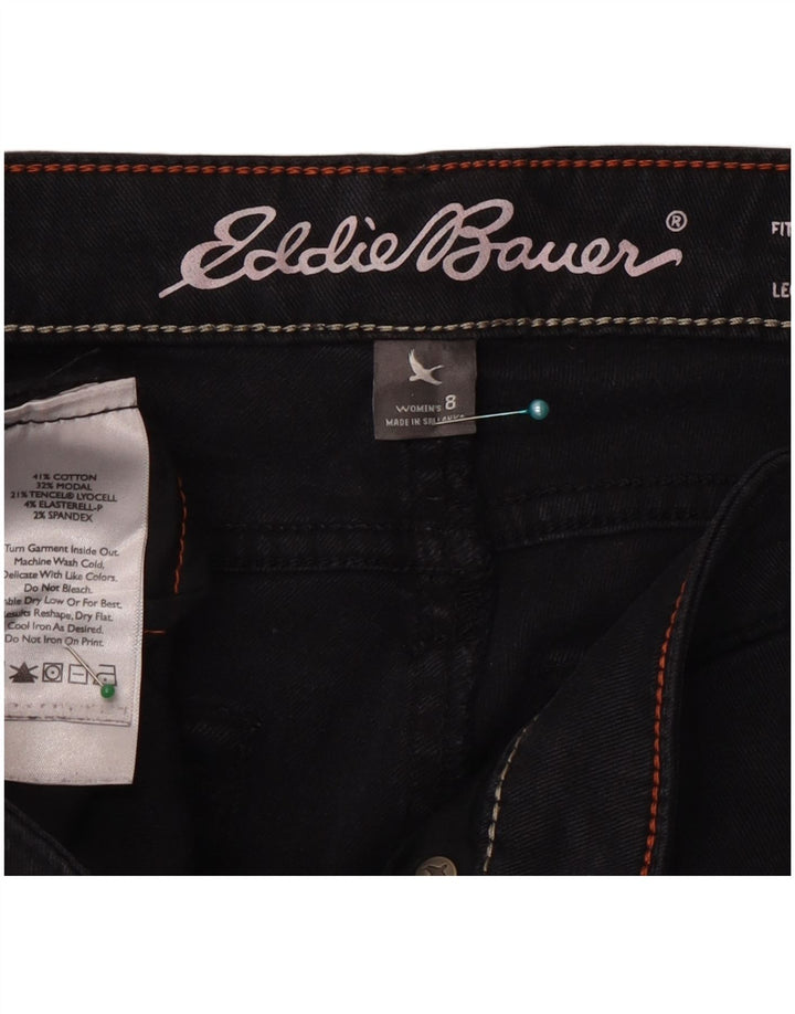 Jeans slim leggermente curvy da donna Eddie Bauer US 8 medio W30 L32 nero