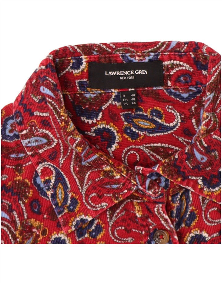 LAWRENCE GREY Camicia da donna in velluto a coste EU 40 Cotone Paisley rosso medio
