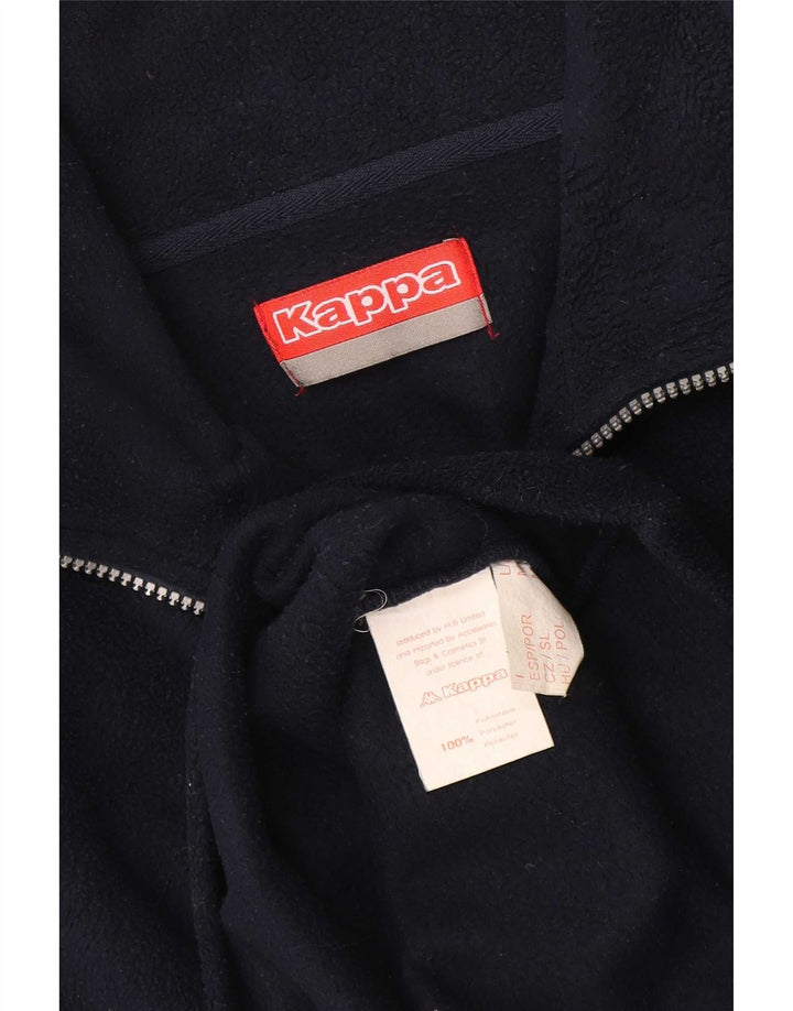 Maglione in pile da uomo Kappa con zip e collo medio in poliestere blu navy