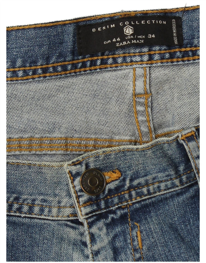 Jeans slim da uomo Zara EU 44 Large W34 L30 Blu