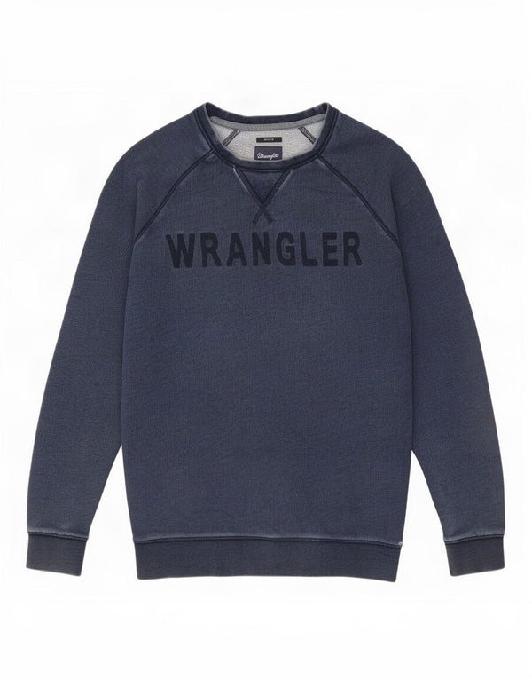Felpa grafica da uomo Wrangler Maglione grande in cotone blu navy