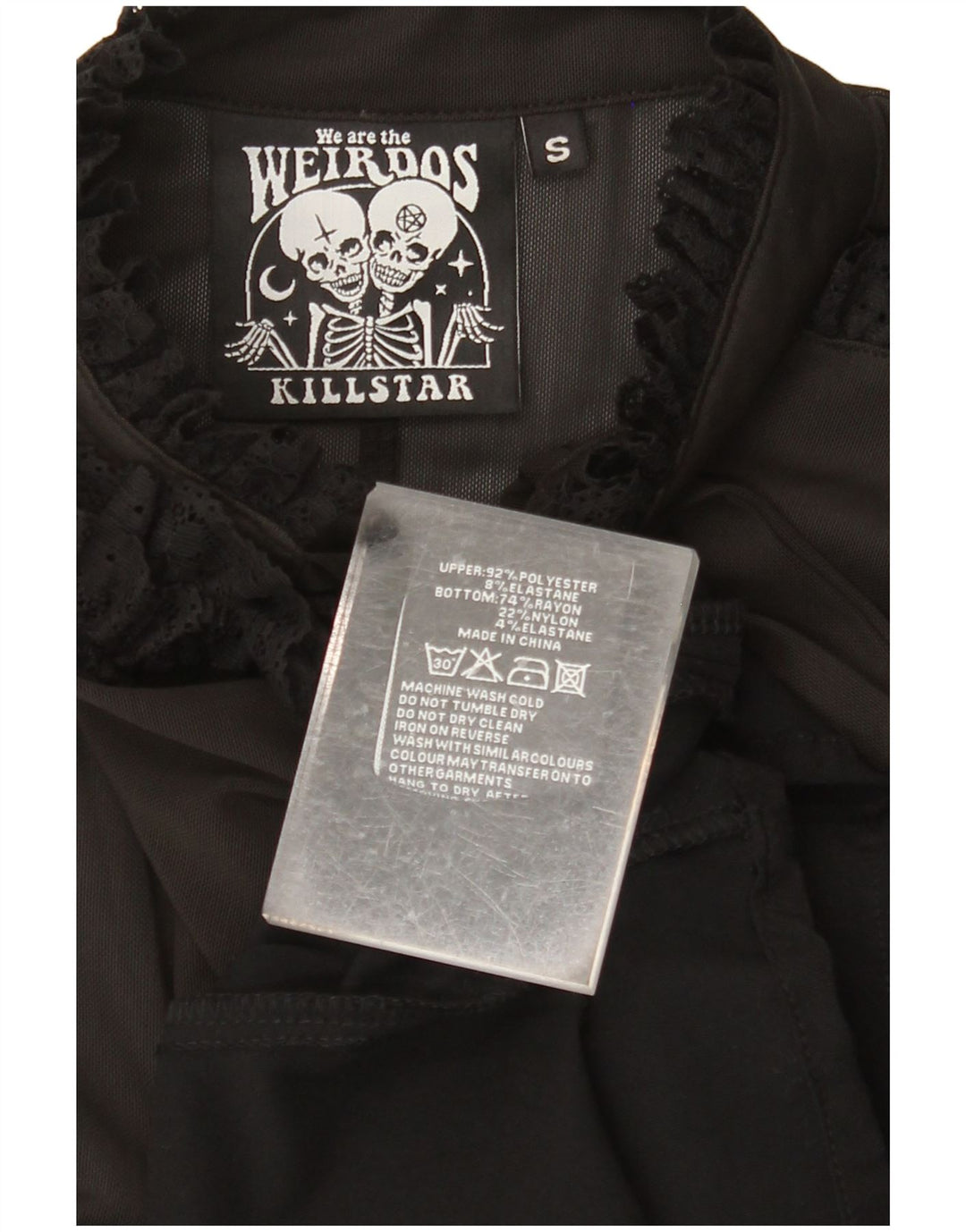 Vestito lungo da donna a maniche lunghe KILLSTAR UK 8 Small Black Colourblock