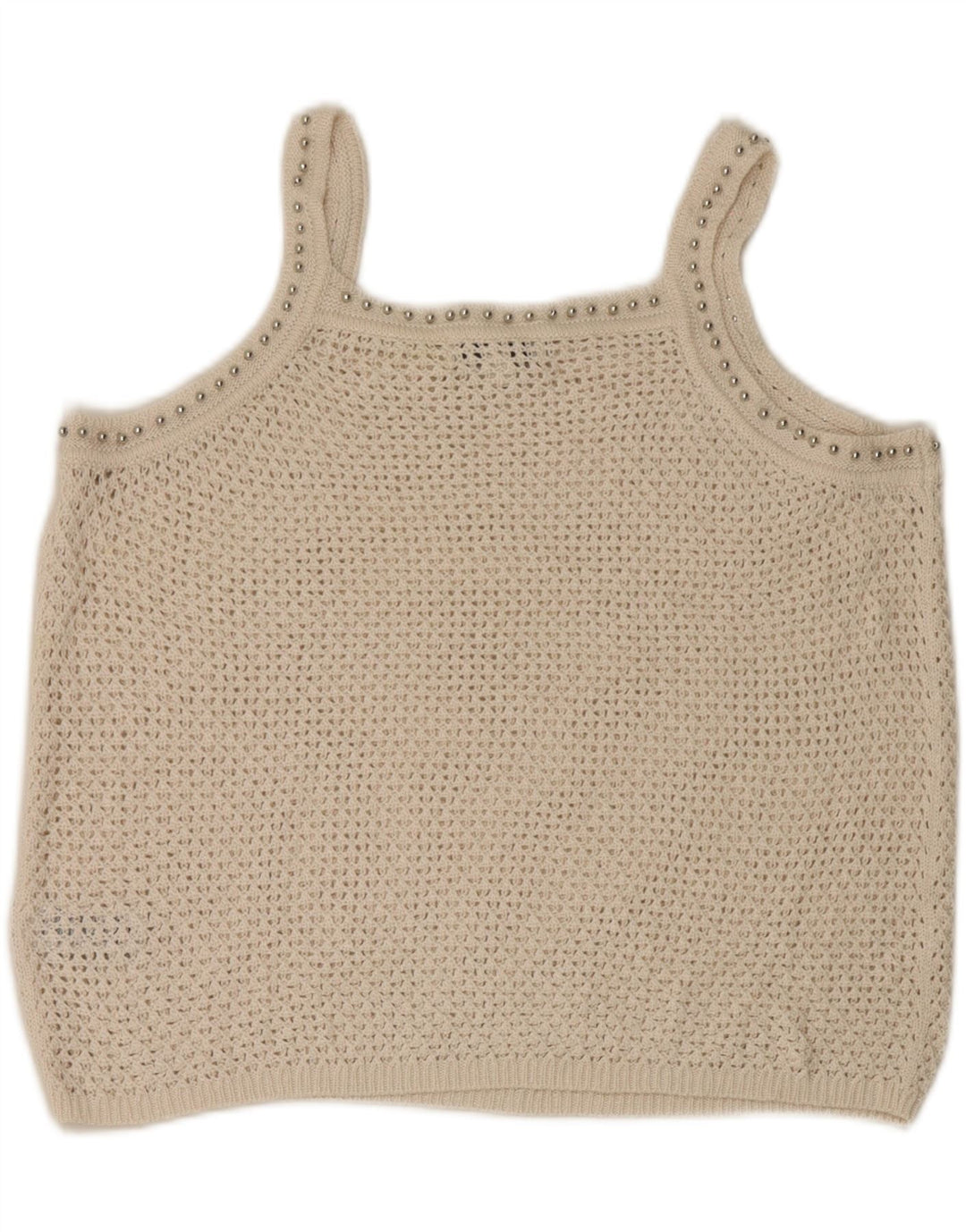 Canotta da donna all'uncinetto Marks & Spencer UK 14 grande acrilico bianco sporco
