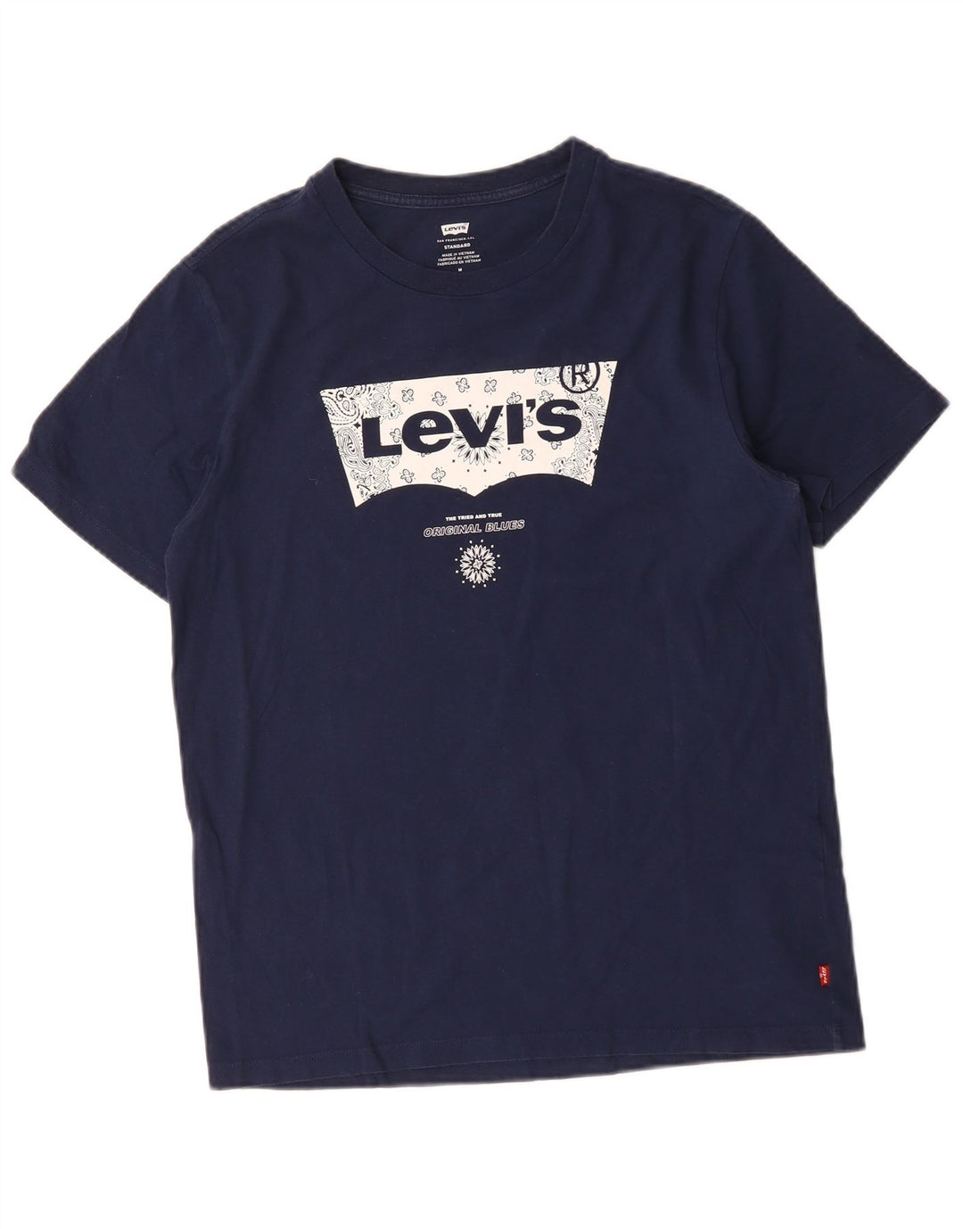 T-shirt grafica standard da donna Levi's Top UK 14 cotone blu navy medio