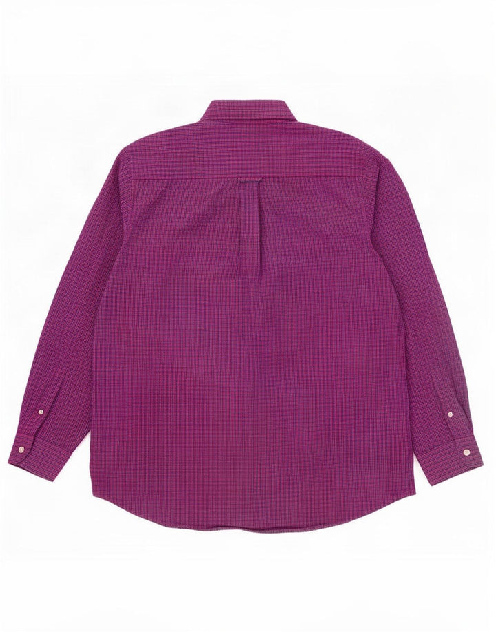 Camicia da uomo Chaps grande in cotone a quadretti viola