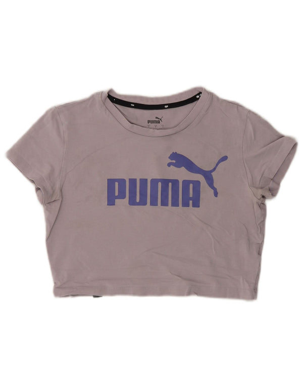 T-shirt grafica corta da donna Puma UK 10 piccola grigia