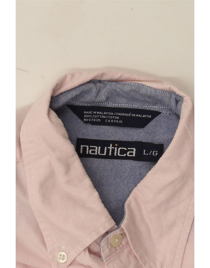 Camicia da uomo Nautica Large in cotone rosa