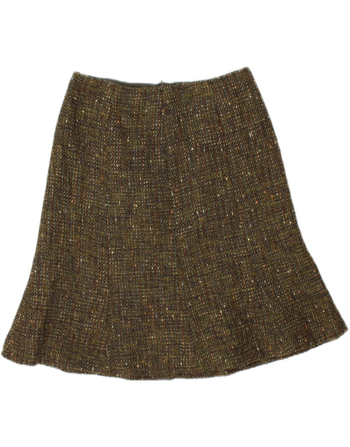 Gonna a trapezio da donna Luisa Spagnoli IT 44 media W28 acrilico chiazzato kaki