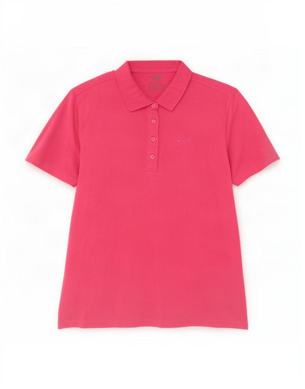 Polo da donna Jack Wolfskin UK 18 XL poliestere rosa