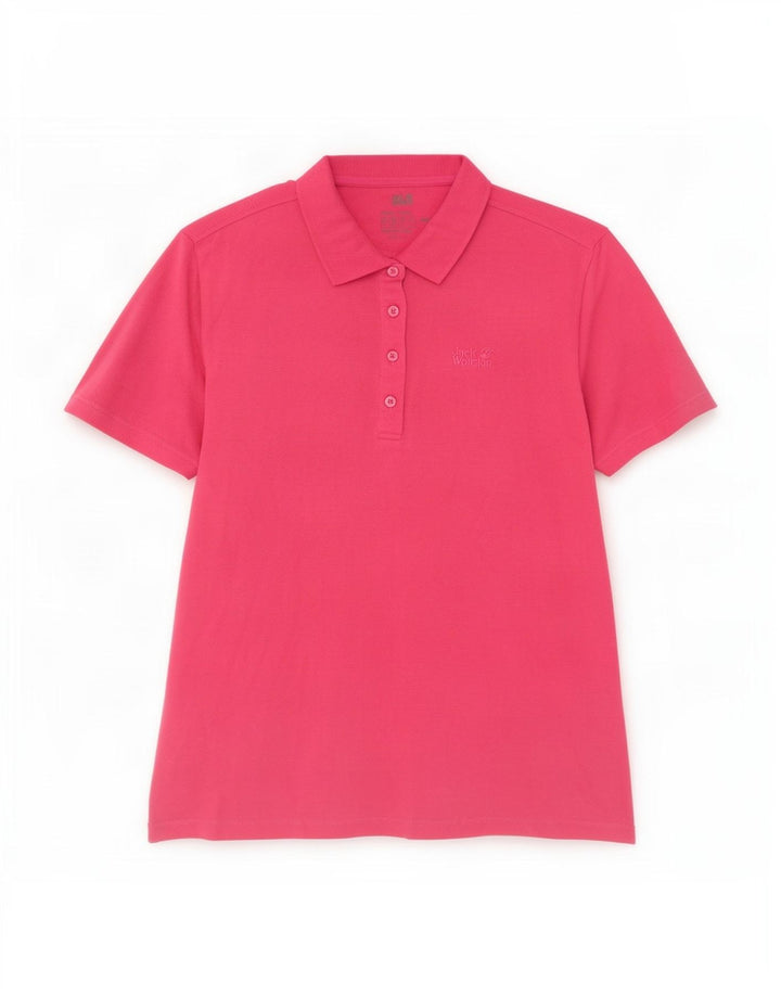 Polo da donna Jack Wolfskin UK 18 XL poliestere rosa