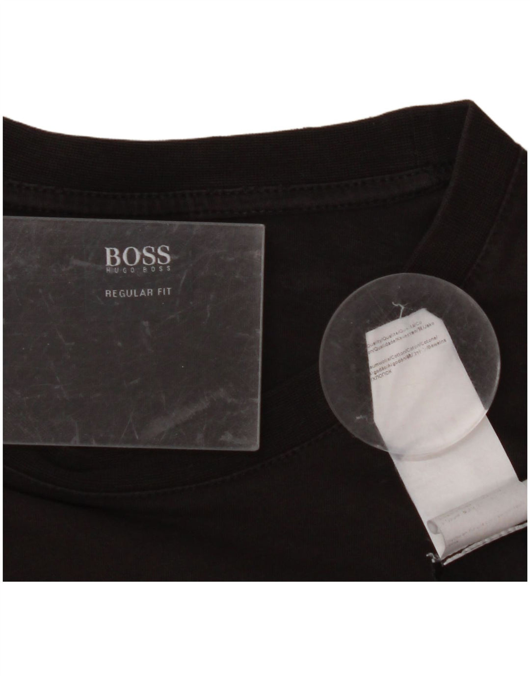 HUGO BOSS Mens Regular Fit T-Shirt Top Medium Black Cotton