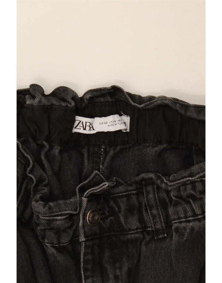 Jeans larghi corti a vita alta da donna Zara EU 40 medio W30 L25 grigio