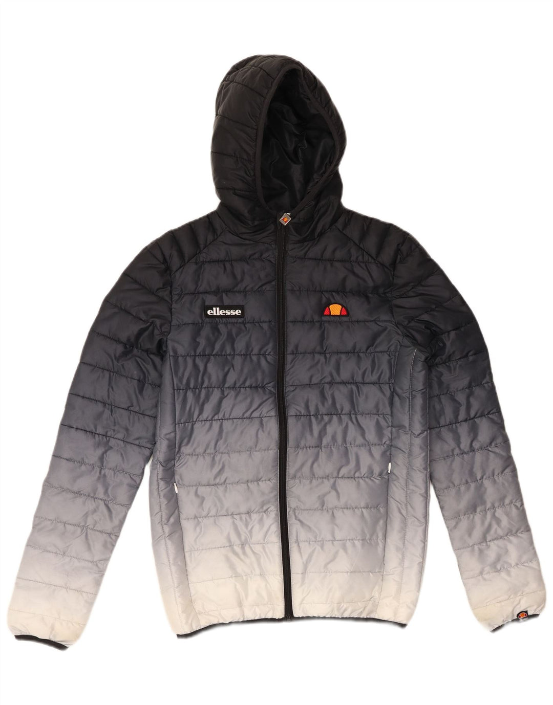 ELLESSE Giacca imbottita con cappuccio da uomo UK 34 XS Poliestere color block blu navy