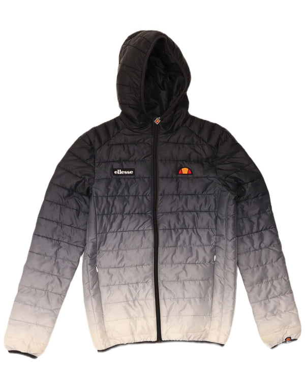 ELLESSE Giacca imbottita con cappuccio da uomo UK 34 XS Poliestere color block blu navy