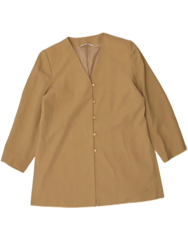 MARKS & SPENCER Womens Overcoat UK 20 2XL Beige Polyester Vintage Marks & Spencer and Second-Hand Marks & Spencer from Messina Hembry 