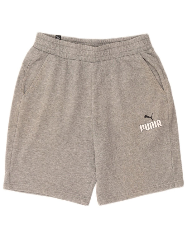 Pantaloncini sportivi da uomo Puma in cotone grigio medio