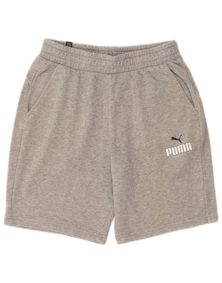 Pantaloncini sportivi da uomo Puma in cotone grigio medio