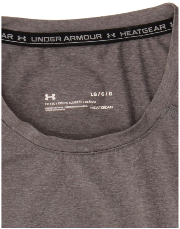 T-shirt aderente da uomo Under Armour Top grande grigio chiazzato