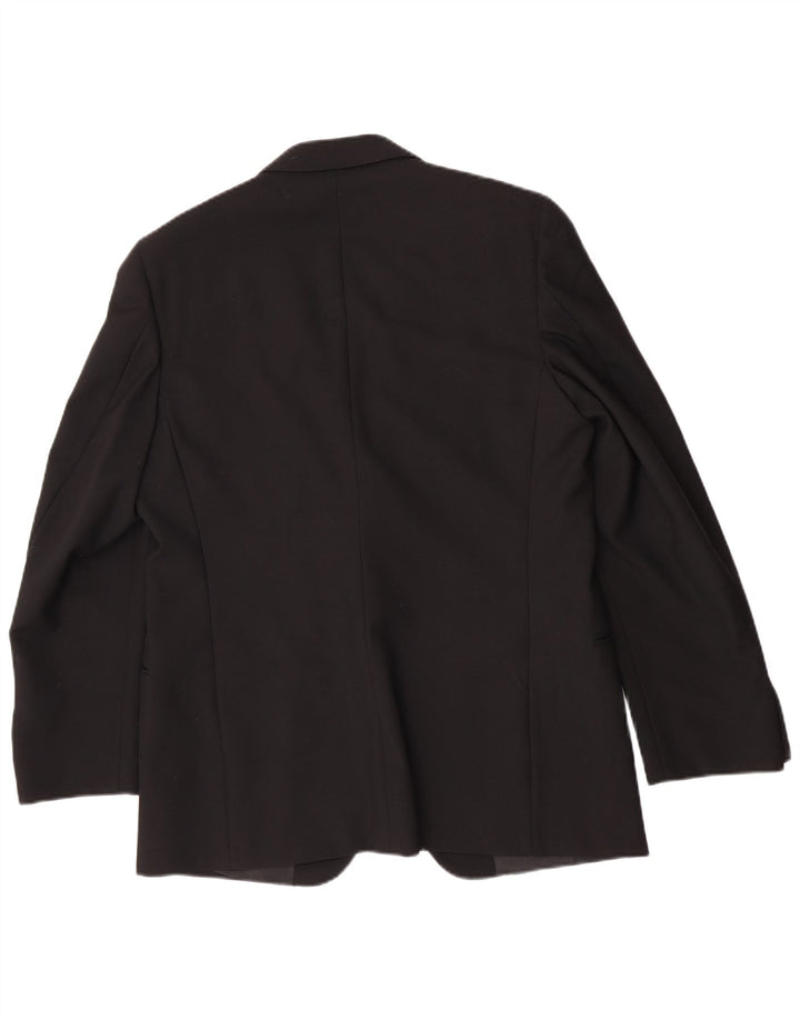Giacca blazer a 1 bottone da uomo San Remo IT 54 2XL Classica in lana vergine nera