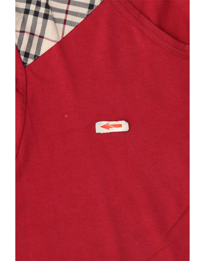T-shirt da donna Burberry Top UK 10 piccolo quadretto rosso