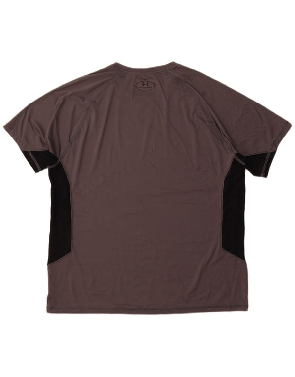 T-shirt Heat Gear da uomo UNDER ARMOUR Top XL poliestere color block grigio