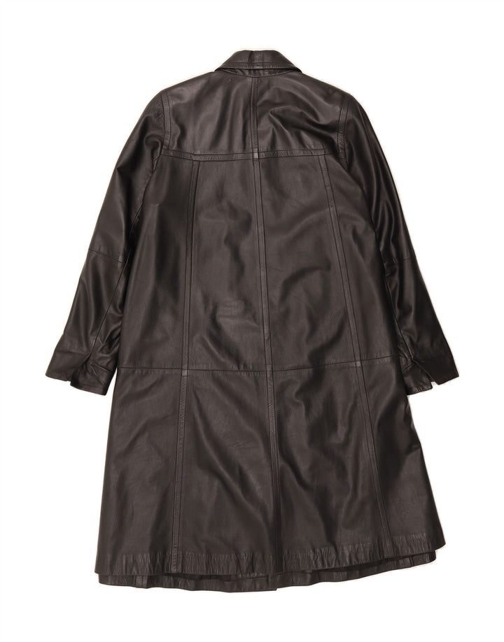 MADELEINE Womens Leather Coat UK 12 Medium Black Leather Vintage Madeleine and Second-Hand Madeleine from Messina Hembry 