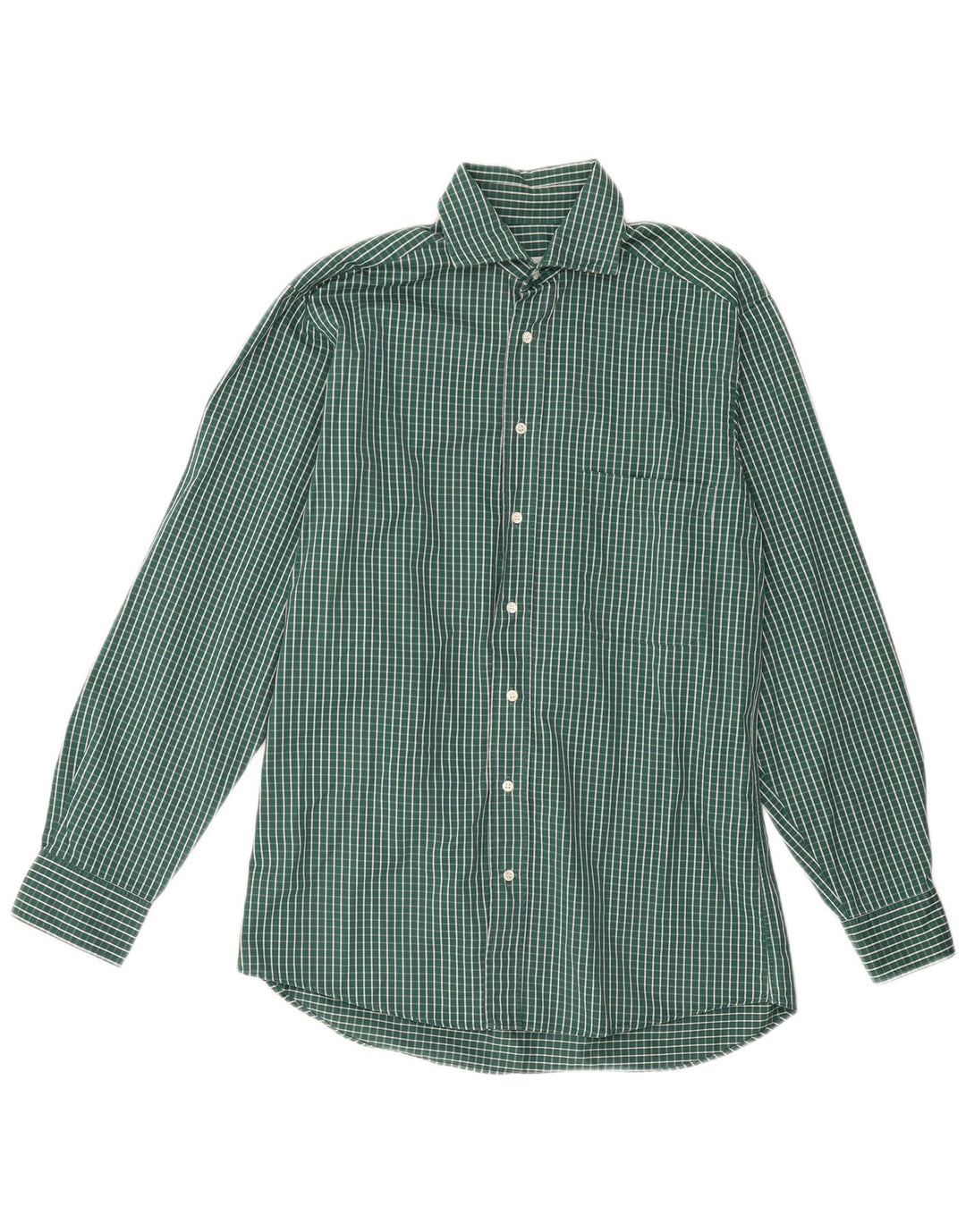 Camicia da uomo HUGO BOSS taglia 38 cotone a quadretti verde medio