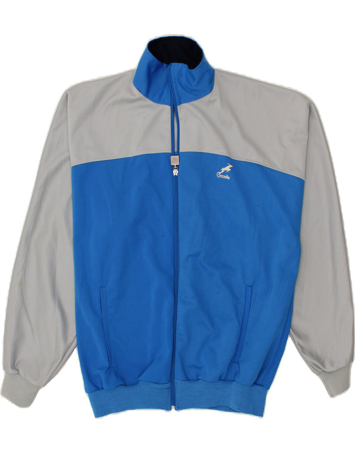 GAZELLE Mens Tracksuit Top Jacket XL Blue Colourblock Polyester Vintage Gazelle and Second-Hand Gazelle from Messina Hembry 
