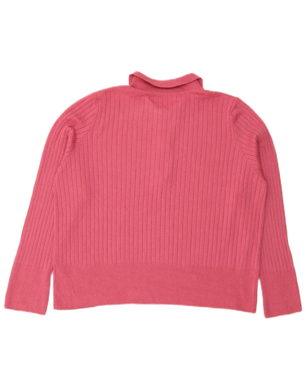Maglione da donna Marks & Spencer con collo alto UK 22 3XL Acrilico rosa