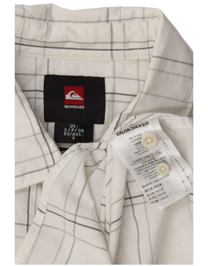 Camicia da uomo Quiksilver piccola in cotone a quadri bianchi