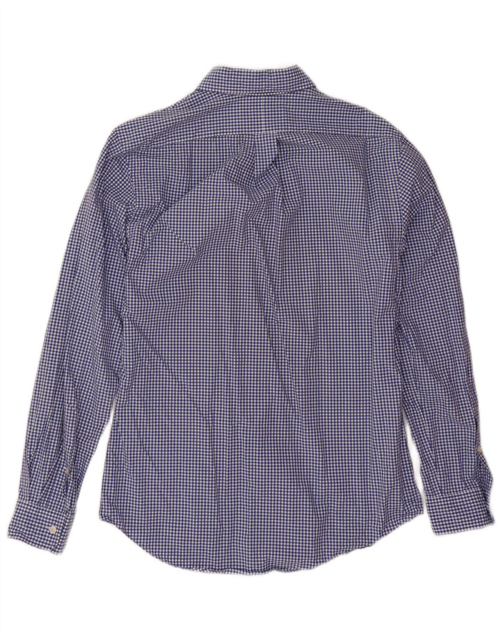 Camicia slim fit da uomo Ralph Lauren in cotone a quadretti blu medio