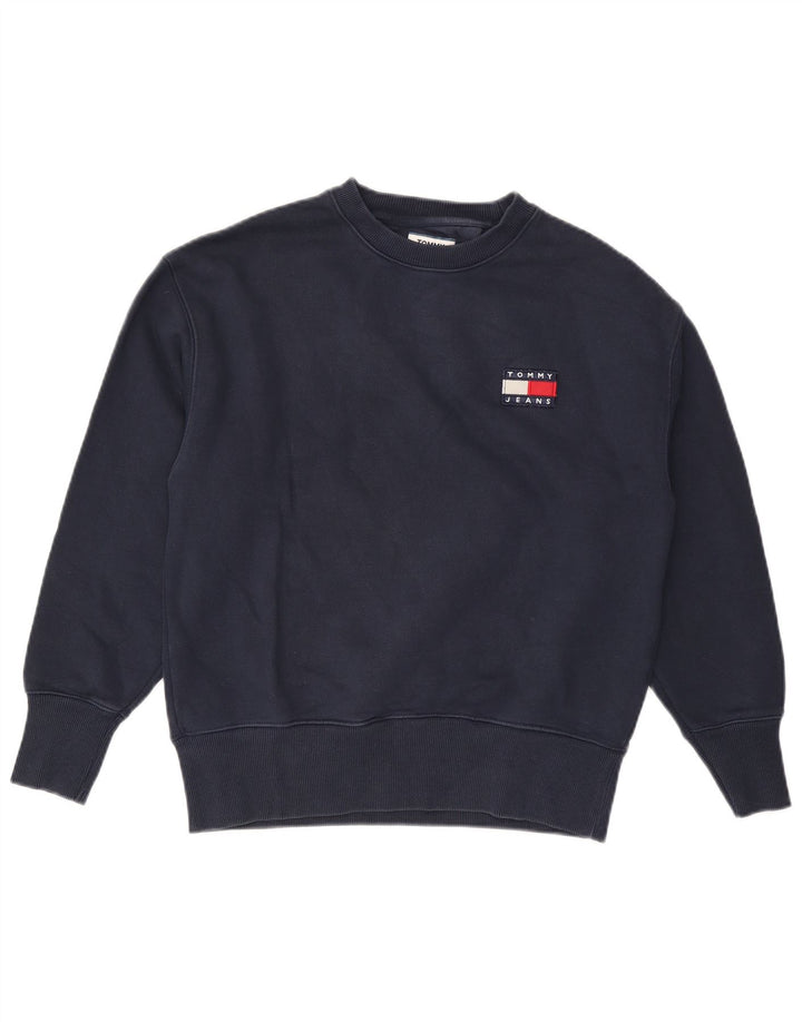Tommy Hilfiger Uomo Felpa Maglione Piccolo Blu Navy Cotone