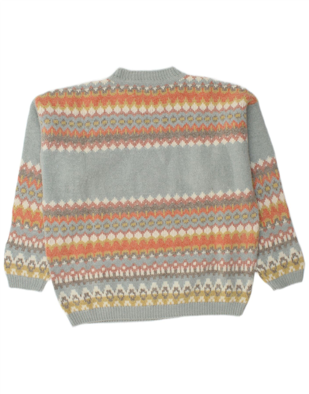 Maglione da uomo girocollo Sisley in lana Fair Isle medio multicolore