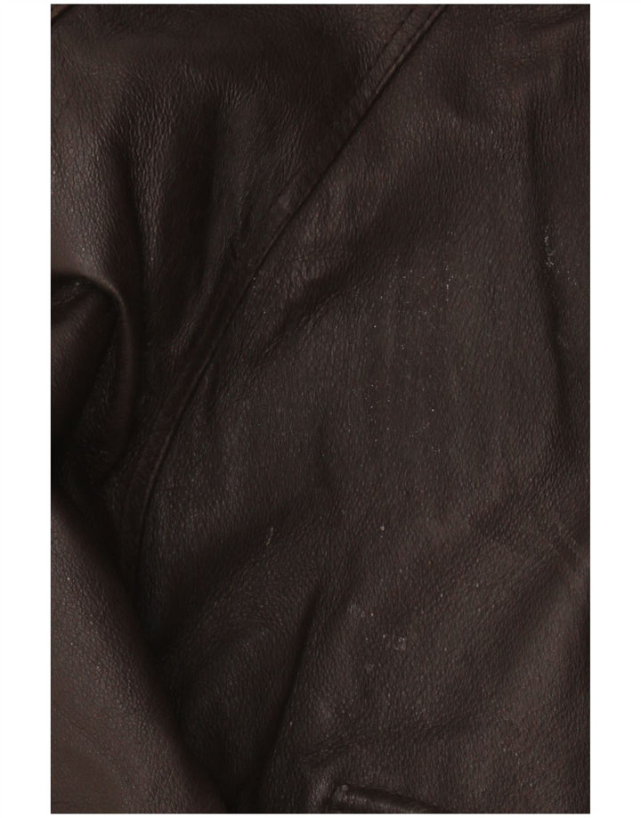 Giacca in pelle vintage da uomo UK 40 grande in pelle marrone
